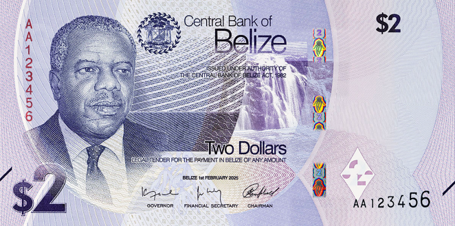 (546) ** PNew (PN73) Belize - 2 Dollars (2025)